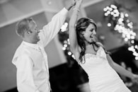 Bride and Groom dancing on the dance floor enjoying the DJ's entertainment and having an enjoyable night